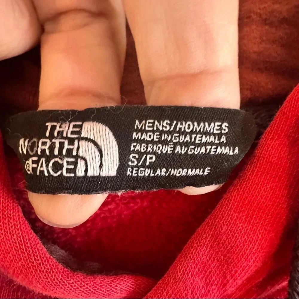 The North Face Red Logo‎ Cotton Blend Hoodie Size Small Brown Interior Hood
